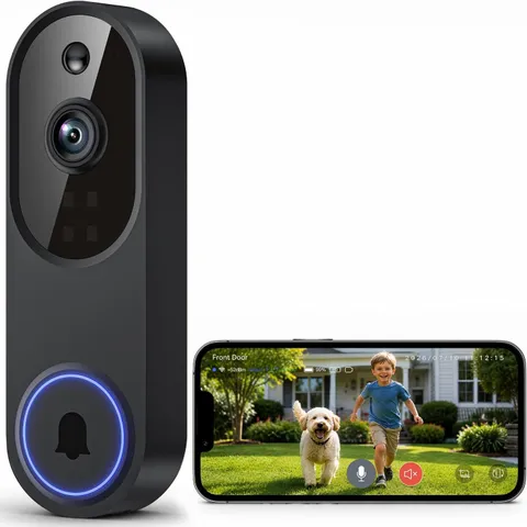 Wireless Video Doorbell Camera 1080p HD Security AI Motion Detection Night Visio