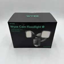 WYZE Wired Outdoor Wi-Fi Floodlight v2 Home Security Camera 2K Video BLACK