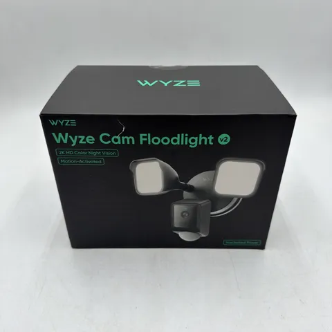 WYZE Wired Outdoor Wi-Fi Floodlight v2 Home Security Camera 2K Video BLACK
