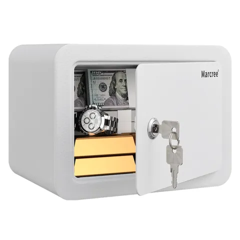 0.23 Cubic Safe Box Kids Security Steel Lock Child Protection 6.69x9.06" White