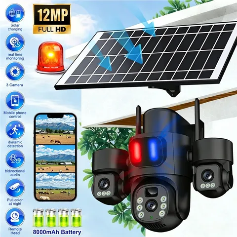 Upgraded Solar Battery Powered Wireless WiFi Outdoor Home Security Camera CCTV