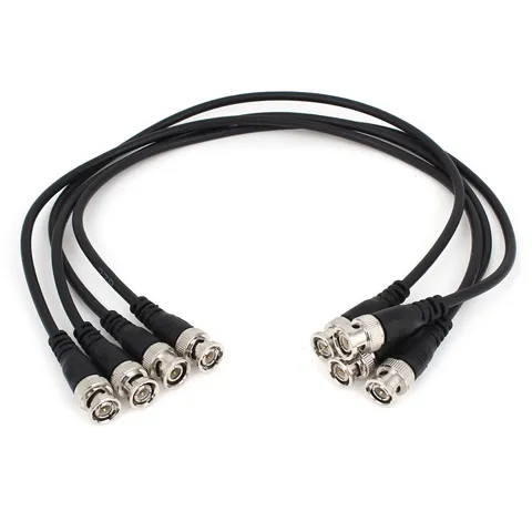 4Pcs 0.5M Male Male BNC Plug Video Cable for CCTV Safe Camera