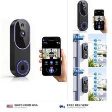 1080P Wireless Video Doorbell Cameras with AI Human Detection & Motion Detect...