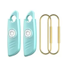 Safe Sound Personal Alarm, 2 Pack 140db Siren, Strobe Light Key Mint Green 