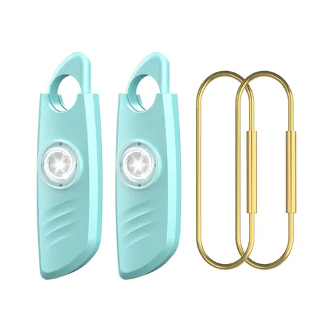 Safe Sound Personal Alarm, 2 Pack 140db Siren, Strobe Light Key Mint Green 