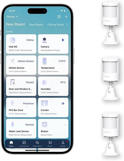 Pack of 3 Aqara Motion Sensor P1 Requires AQARA HUB 5-Year Battery Life 