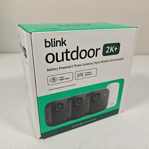 NEW 3 PACK Blink Outdoor 2K+ Wireless Security BLACK CAMERAS W/ SYNC CORE MODULE