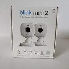 Blink Mini 2 Security Camera, HD Night View, Spotlight, 2-Way Audio, 2-Pack NEW