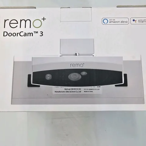remo+ DoorCam 3 1080p WiFi Door Security Camera Night Vision 2-Way White/Black