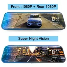 10" HD 1080P Dual Lens Car DVR Dash Cam Video Camera Recorder Rearview Mirror