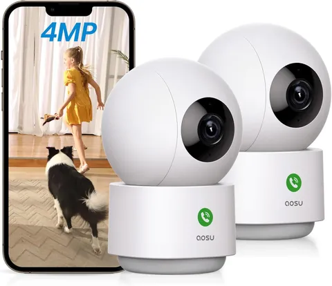 4MP Security Camera Indoor, 2.5K Baby Monitor Pet Camera 360° for Home Security,