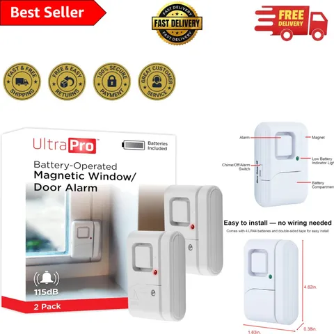 Personal Security Window/Door Alarm, 2-Pack - Easy Install & 120dB Protection