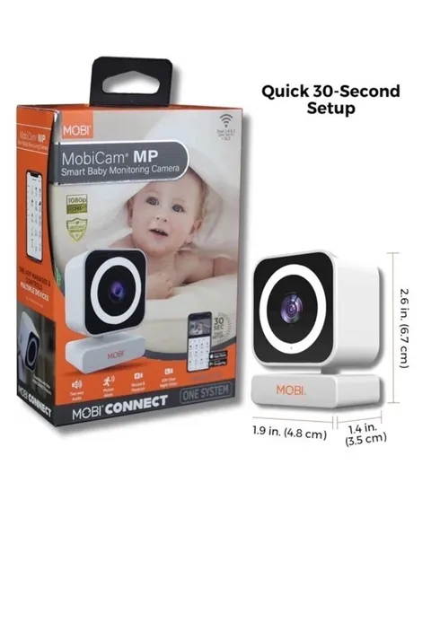 MobiCam MP Smart Baby Monitoring Camera, Security, Dual 2.4 & 5 GHz Wifi + Ble