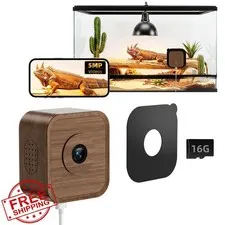 SV3C 5MP WiFi Pet Camera Walnut Wood Case