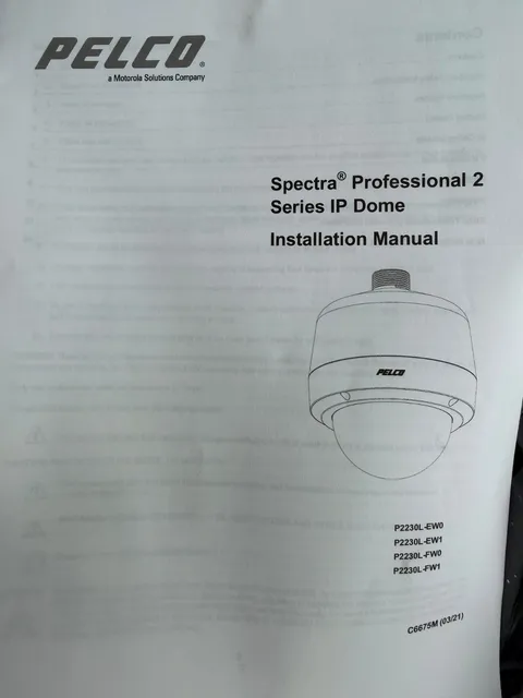 Pelco Spectra Professional 2 PTZ Outdoor IP Security Camera P2230L-EW0 30x Z