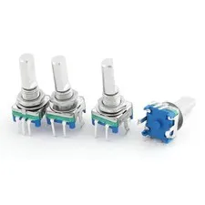 4 Pcs 5 Terminal 20 Stop Point 360 Degree Rotary Encoder w Press Button