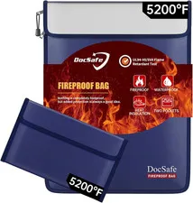 Fireproof Document Bag (5200℉) with Fireproof Organizer Travel Case,Heat Insulat