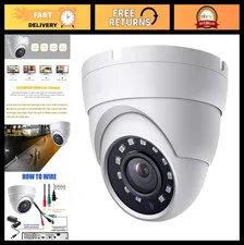 2MP HD Dome CCTV Security Camera - 1080P, 100° Wide Angle, 65ft Night Vision, Ou