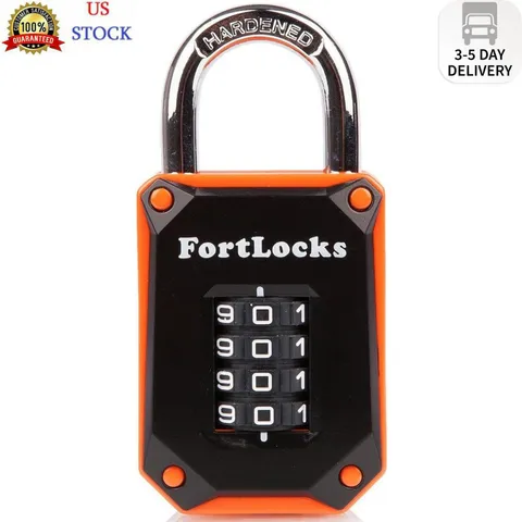 Gym Locker Lock - 4 Digit, Heavy Duty, Hardened Stainless Steel, Weatherproof an