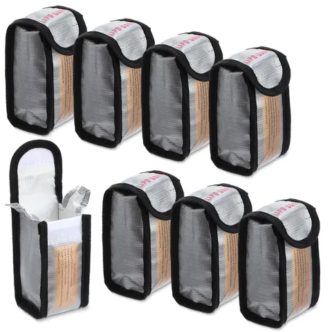 Aliceset 8 Pcs Lipo Battery Bag Lithium Battery Storage, Fireproof and Explos...