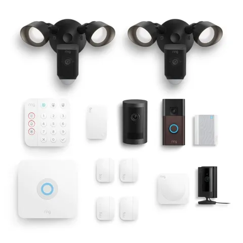 Ring Alarm 14-Piece Kit with Outdoor Cam Plus Battery, Doorbell, and Floodlight