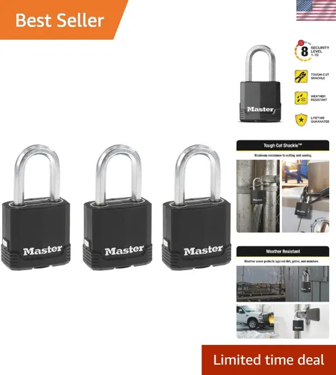Magnum Outdoor Padlock Heavy Duty Keyed Lock, 3-Pack M115XTRILF | 1-7/8-inch ...