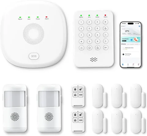 Home Security Systems 1-Piece Kit (Newest Model),Wifi+Gsm/4G with Mobile App Con