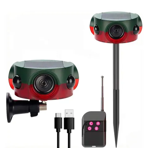 Solar Outdoor Motion Sensor Alarm - 360° Motion Detector Security Alarm, Supp...