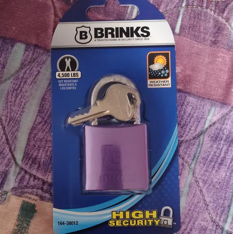 Brinks High Security 1-1/2in Purple Anodized Aluminum Padlock Keyed 164-38012