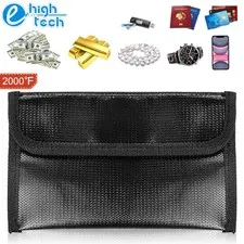 Fireproof Waterproof Money Bag Pouch for Cash Valuables Passport Currency Keys