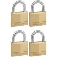 Master Lock 140EURQNOP Solid Brass 40mm 4-Pin Lock - Equal Key X 4