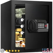Large Home Safe W/ Combination Lock Alarm System Anti-Theft Removable Shelf New