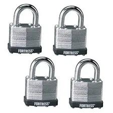 1803Q Fortress Outdoor Padlock with Key, 4 Pack Keyed-Alike 4 Pack, Keyed-Alike