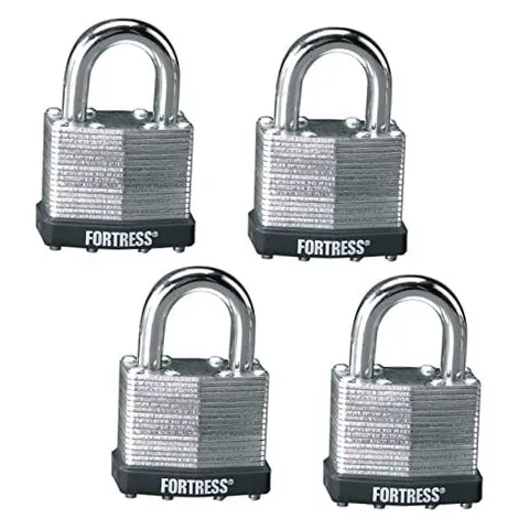 1803Q Fortress Outdoor Padlock with Key, 4 Pack Keyed-Alike 4 Pack, Keyed-Alike