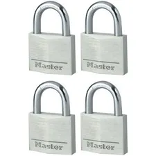 Master Lock 9140EURQNOP 40mm 4-Pin Aluminum Lock - Equal Key X 4