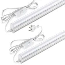 Paklighting Pak LED Shop Lights, 4FT T5 Integrated 6500K-2 Pack, White