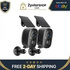 2K Solar Wireless Security Camera Outdoor Wi-Fi AI Motion 2-Way Audio