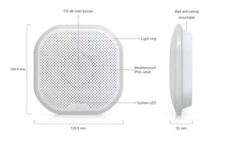 Ubiquiti Networks UniFi Protect Siren PoE - White (UP-Siren-PoE)