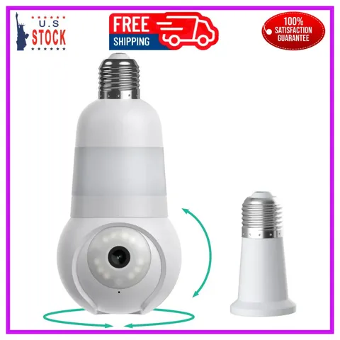 Luna 2K 360 Security Camera Light Bulb Wireless WiFi Indoor Outdoor Night Vision