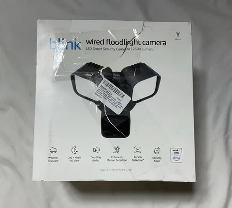Blink Wired Floodlight Smart security camera 2600 lumens HD Black DAMAGEDBOX G9