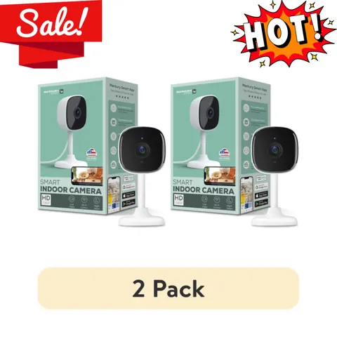 2-Pack Merkury Smart Indoor 1080p Wi-Fi Security Camera Night Vision