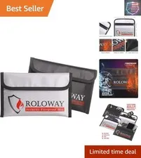 Small Fireproof Bag 5 x 8 inches, Non-itchy Fireproof Money Bag for Cash, Val...
