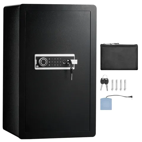 Uimoso Single Door 4.0 cu.ft Safe Box with Key Lock Password & Fingerprint Black