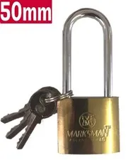 SOLID BRASS Padlock 50mm/2" Wide Long Shackle Large Loop Security Safety Lock