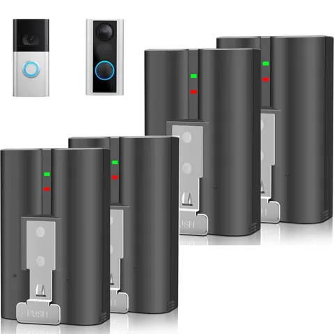 4-Pack Replacement V4 Battery For Ring Doorbell Plus 5F77E9,Video Doorbell 2/3/4