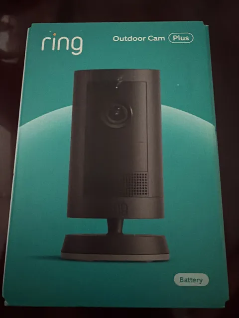 Ring Outdoor Cam Plus Battery 2K HD Smart Security Camera (Black) - New Sealed
