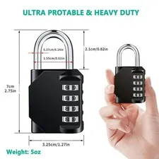 4 Digit Combination Padlock Resettable Waterproof Heavy Duty Lock