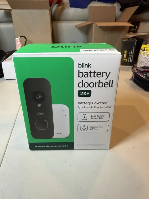 Blink - Battery Doorbell 2K+ Sync Module Core included Wireless video doorbell