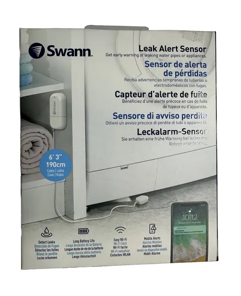 Swann Leak Alert Sensor - White - Detect Leaks Mobile Alert Brand New ShipsFree