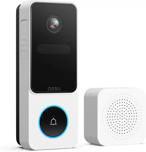 Camara de timbre de video inalambrica 2k qhd con angulo de 170 grados y wifi